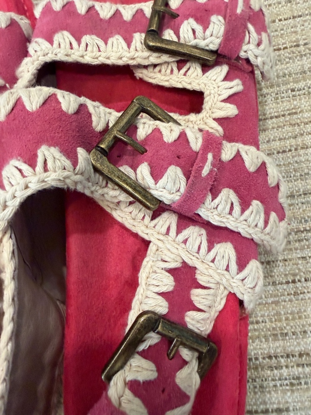 Mou Pink Suede Buckle Sandals Sz 39 - Picture 11 of 12